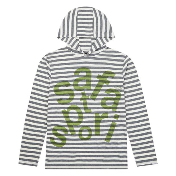 TICKETING STRIPE BORDER HOODIE (GRAY)