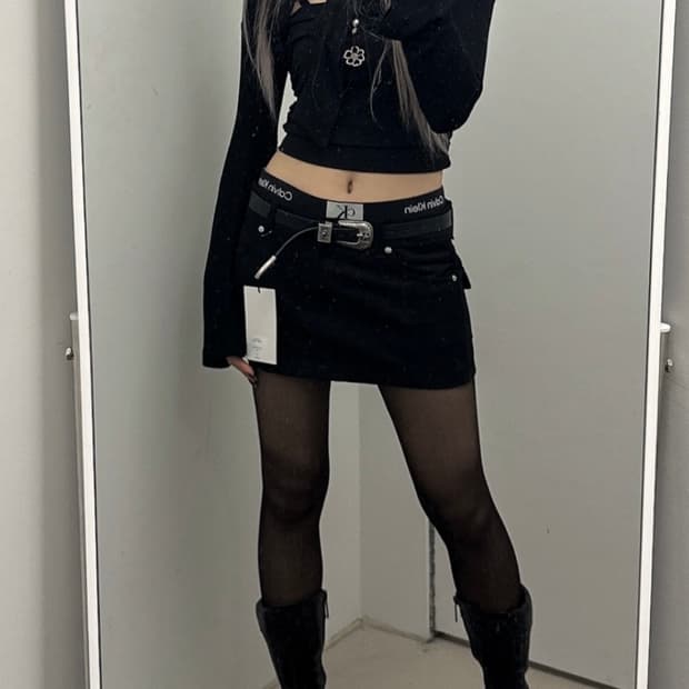 보헤미안서울 로우라이즈 스커트 m