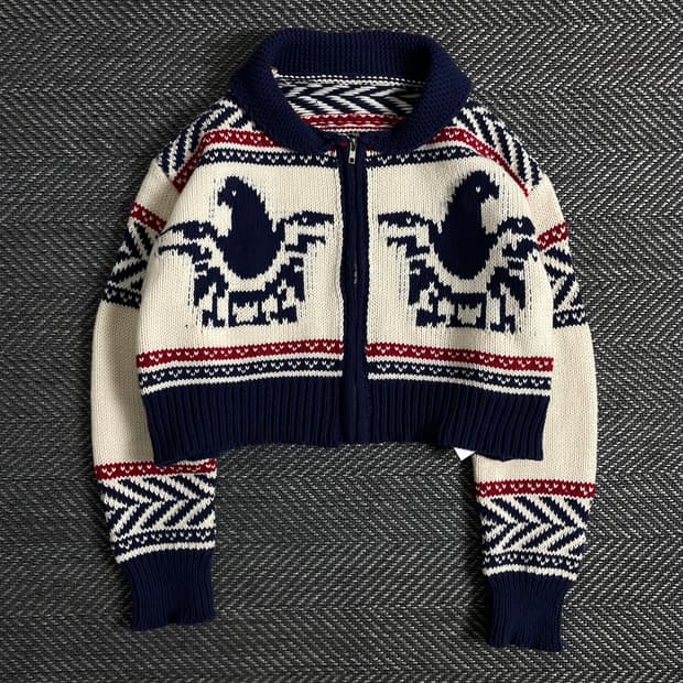 빈티지 우먼스 크롭 코위찬 자켓o 2940