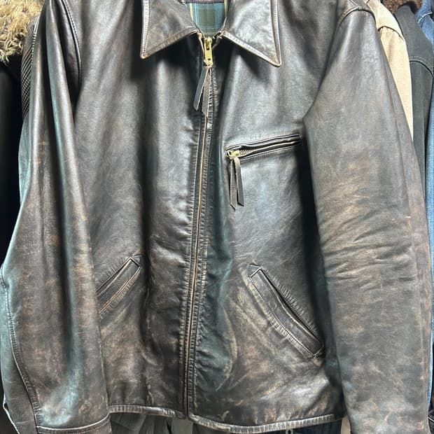 RRL 뉴스보이 레더 자켓 L