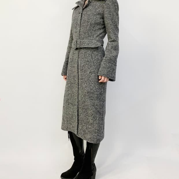 YOSHIHISA KAWAKAMI 헤링본 울 코트