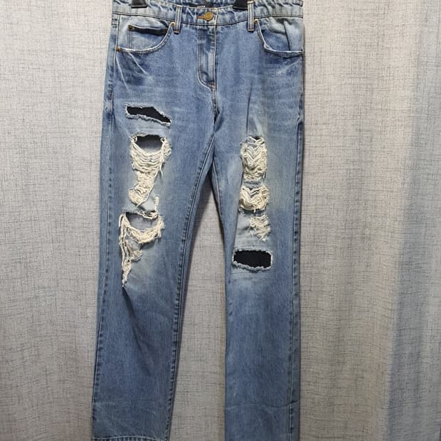 시스템 데미지 워싱 청바지 