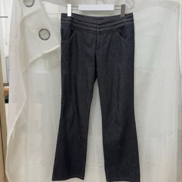 [Courrèges] pin-tuck waist denim pants