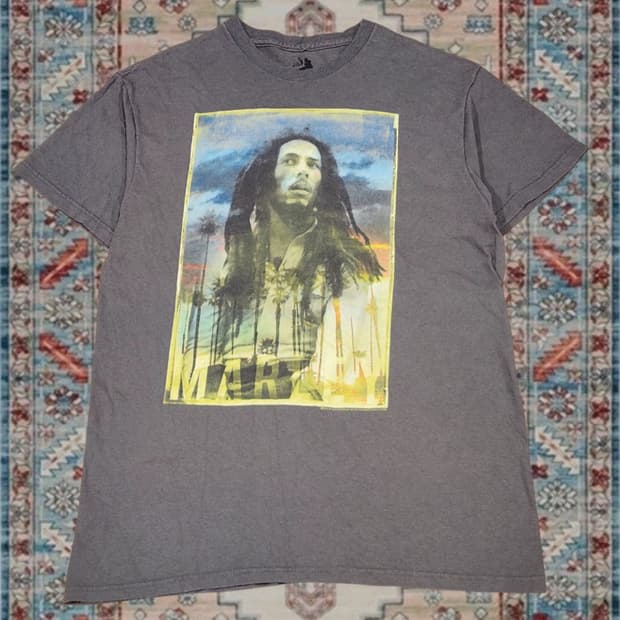 밥 말리 Bob Marley 레게 그래픽 반팔 티셔츠 M