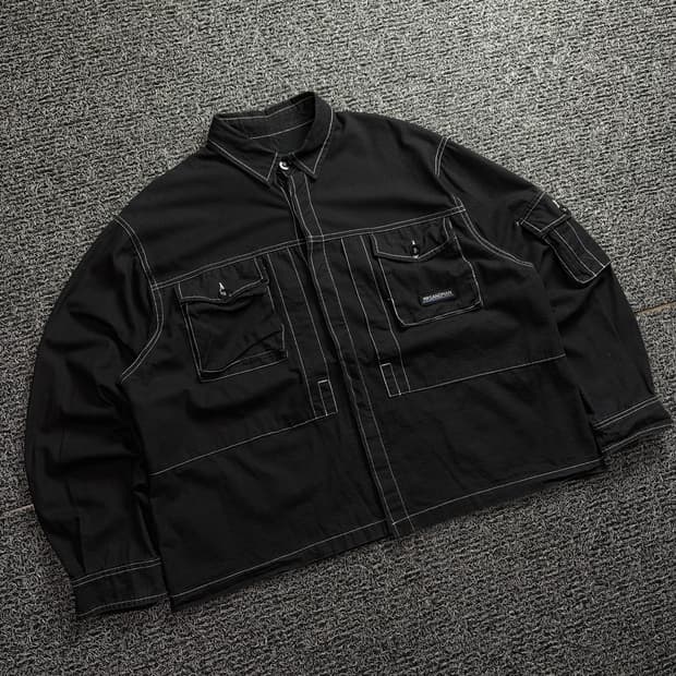 Mrsandman 아카이브 아웃스티치 블랙 워크 자켓 1747