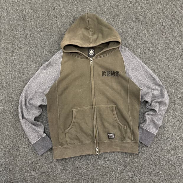 S)데우스 재팬 빈티지 투웨이 배색 후드집업