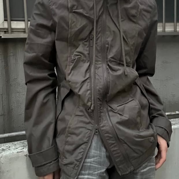 2000s codes combine 하이넥 멀티지퍼 야상 집업