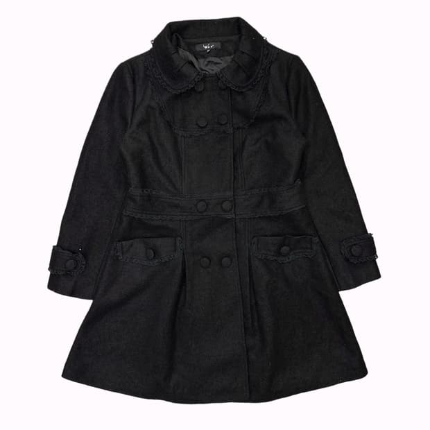 black lace ribbon lolita coat