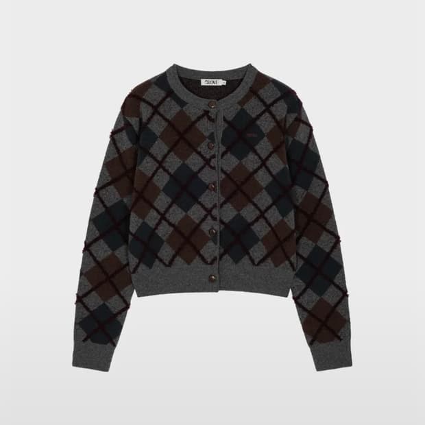 STITCH ARGYLE CARDIGAN