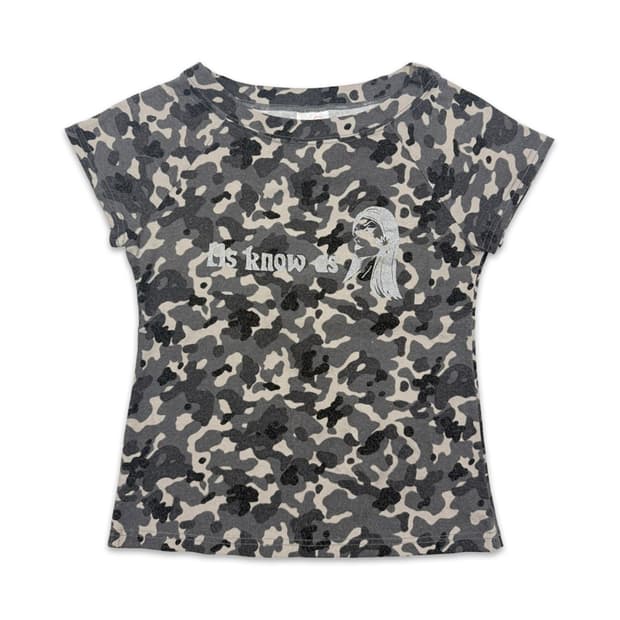 빈티지 그레이 밀리터리 펑크 슬림핏 반팔티