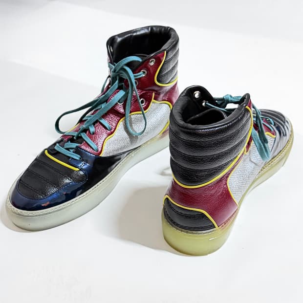 발렌시아가 멀티컬러 하이탑 스니커즈 42