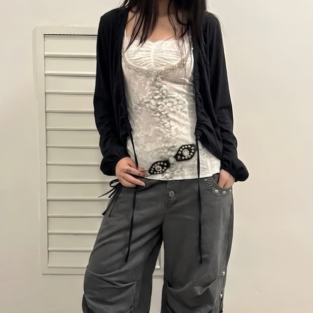 Comme ca ism 셔링 가디건