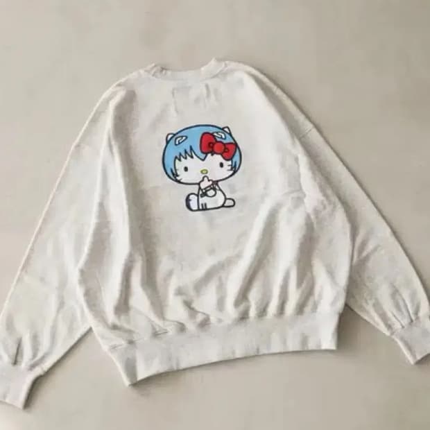 에반게리온 키티 아야나미 레이 LOWRYS FARM 콜라보 맨투맨후드고전
