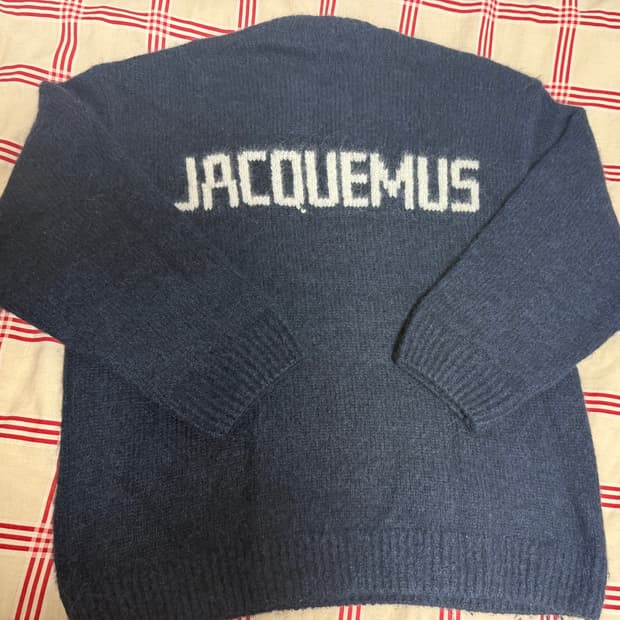 [XXL] 자크뮈스 Pavane 인타르시아 백로고 울 니트 네이비