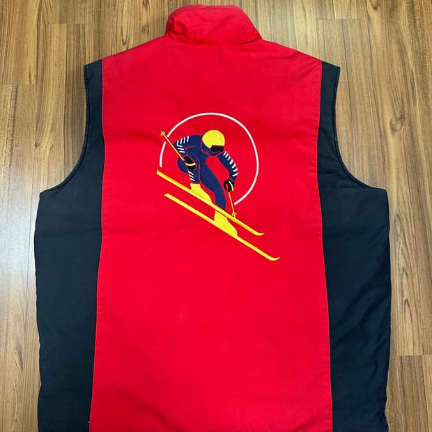 80s 폴로 수어사이드 스키 패딩베스트 L