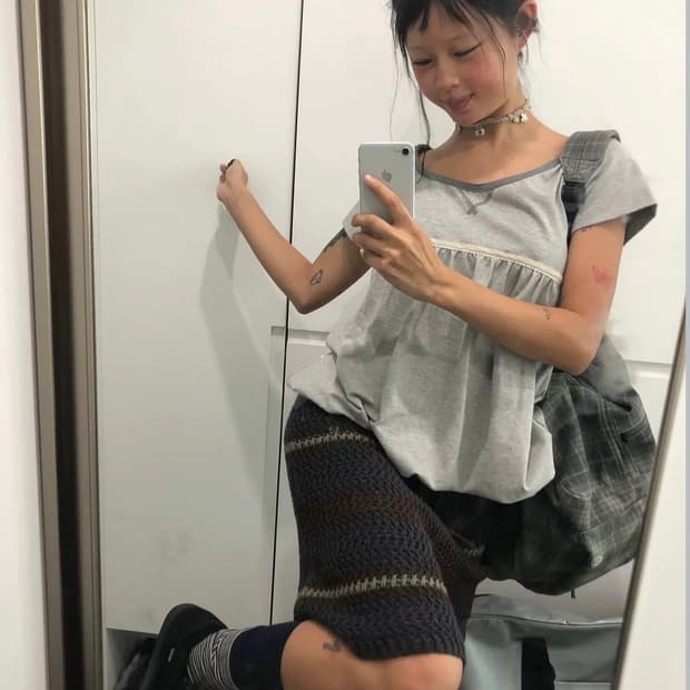 코이세이오 레이스 벌룬 티셔츠