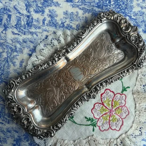 영국 앤틱 조지안시대(18세기~19세기중반)실버플레이트 트레이