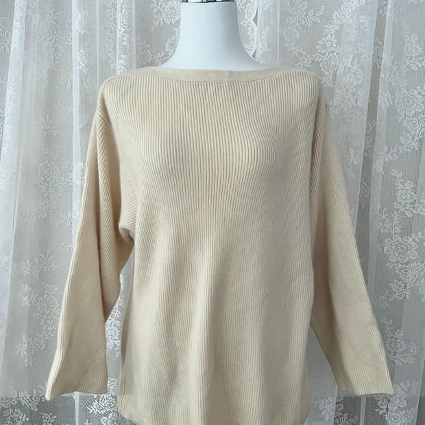 L) 유니클로 르메르 캐시미어 블렌드 니트 크림 