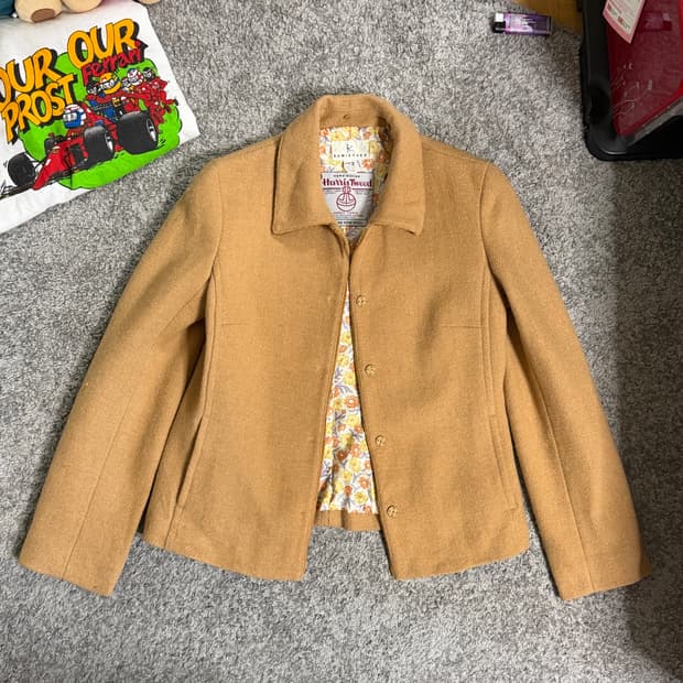 해리스트위드 쿠미쿄쿠 스냅버튼 울 자켓