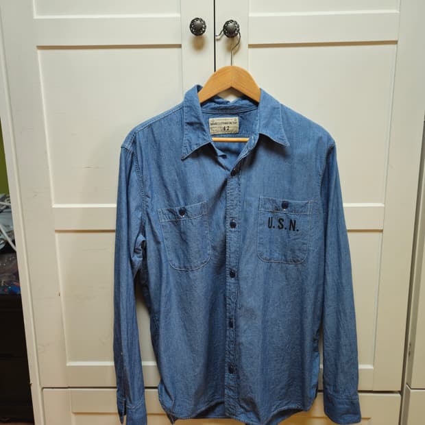 브론슨 USN 샴브레이셔츠 데님셔츠 42사이즈