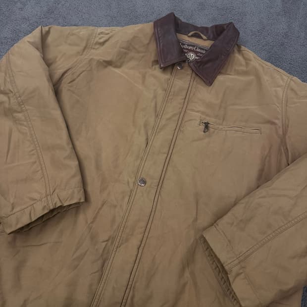 [ 정품/XL ] 말보로 클래식 빈티지 카라 레더 워크 자켓