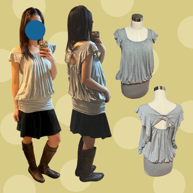 유니클로X더블스탠다드 프릴 그레이 원피스