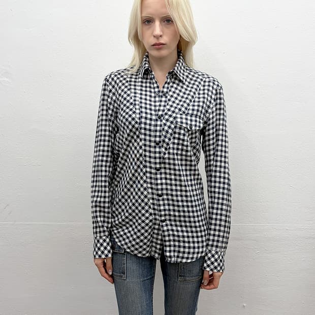 닐바렛 패널 체크 셔츠