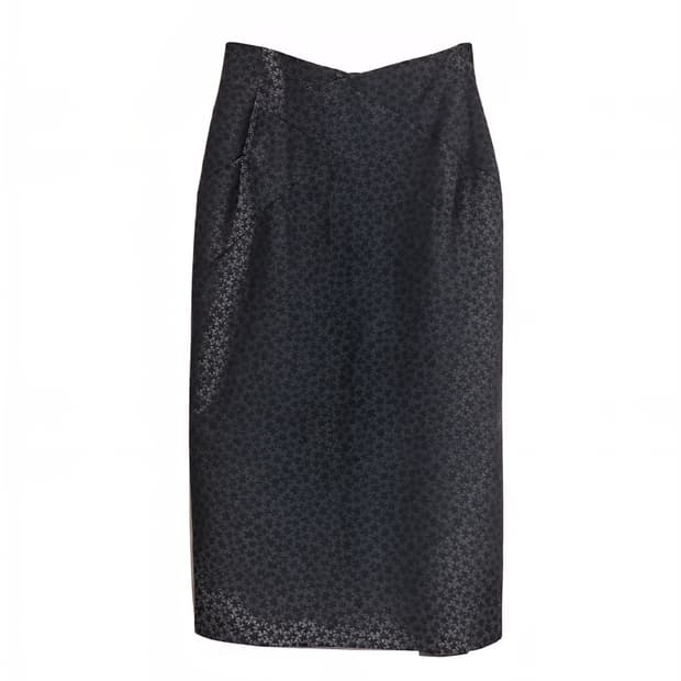 빈티지 스타패턴 울 롱스커트