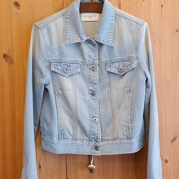 55.산드로 스카이블루 데님자켓