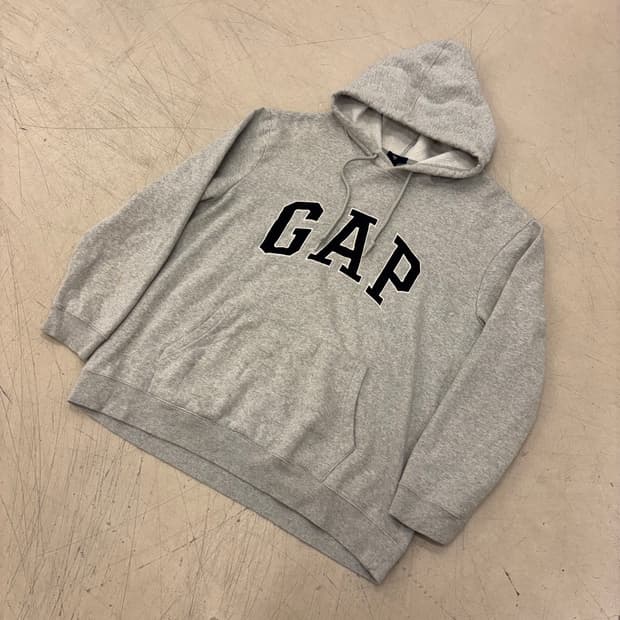 갭 빅로고 그레이 후드티
