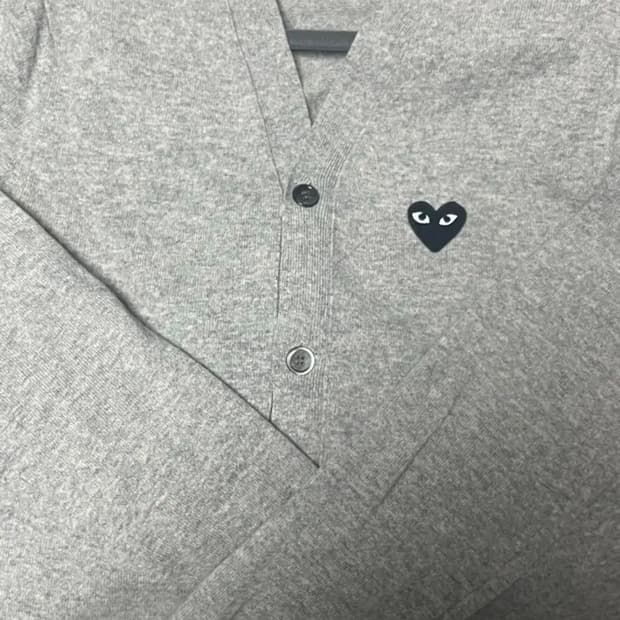 꼼데가르송 가디건 그레이 블랙 size M