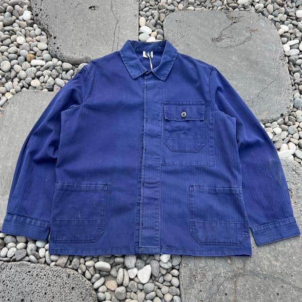 OLD VINTAGE HBT FRENCH WORK 헤링본트윌프렌치워크자켓