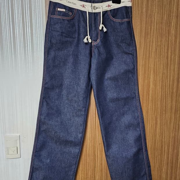 캘빈클라인 밴드 디테일 인디고 데님 팬츠 243