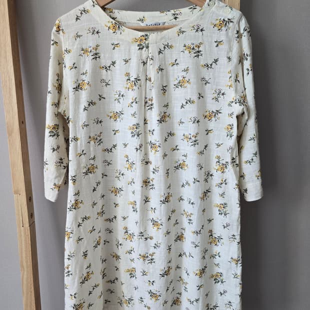 모리걸 플라워 코튼 튜닉 원피스