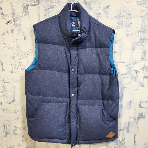 노스페이스 인디고 블루 구스다운 조끼 패딩 