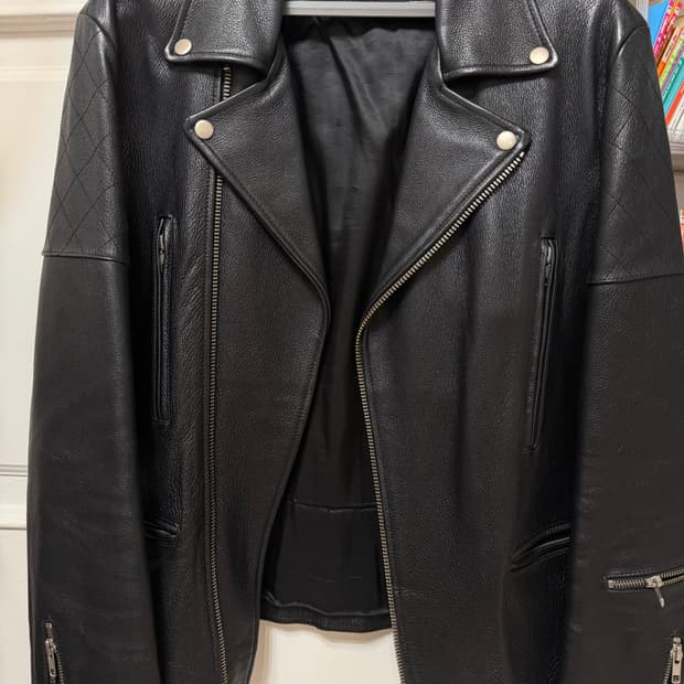 비바스튜디오 소 가죽 라이더 자켓 XL 