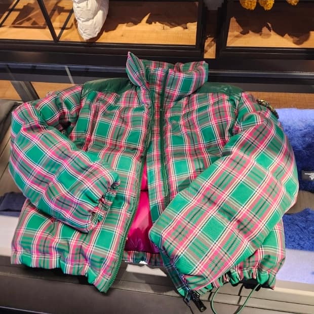 몽클레어 체크 패턴 패딩 자켓