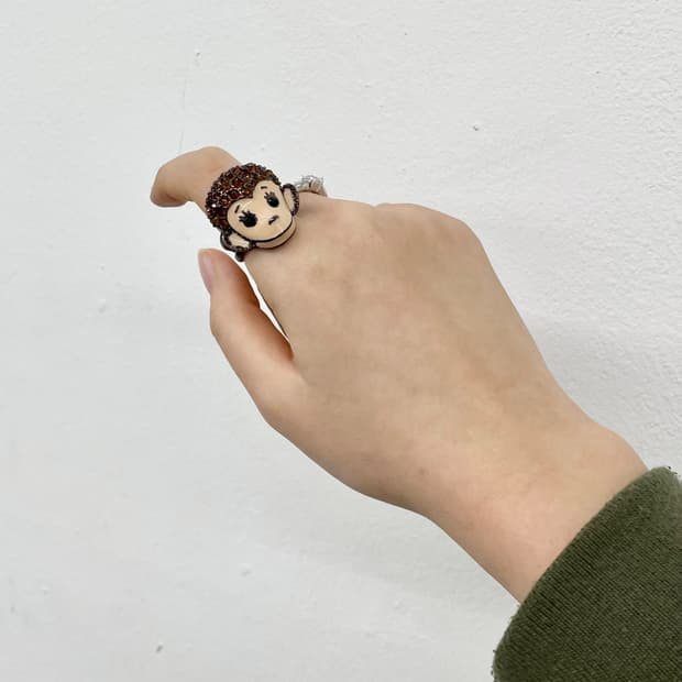 y2k 몽키 큐빅 링