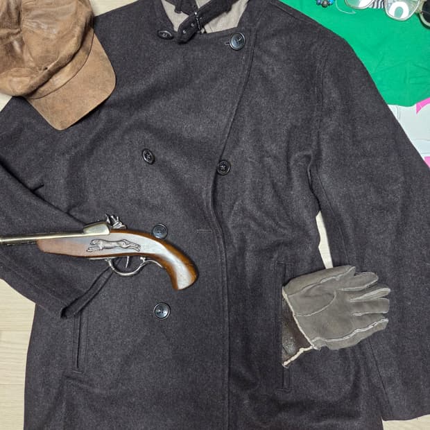 MICHAEL KORS 울코트 더블 브레스티드 코트 피코트