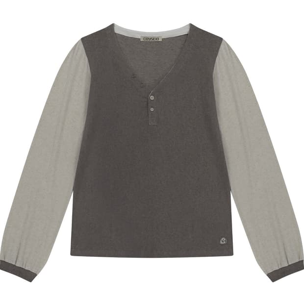 [새상품] 코이세이오 스너그 버튼 롱슬리브 브라운