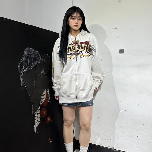 Jpn 일본빈티지 90s 에코 언리미티드 오리엔탈 펑크 빅사이즈 집업