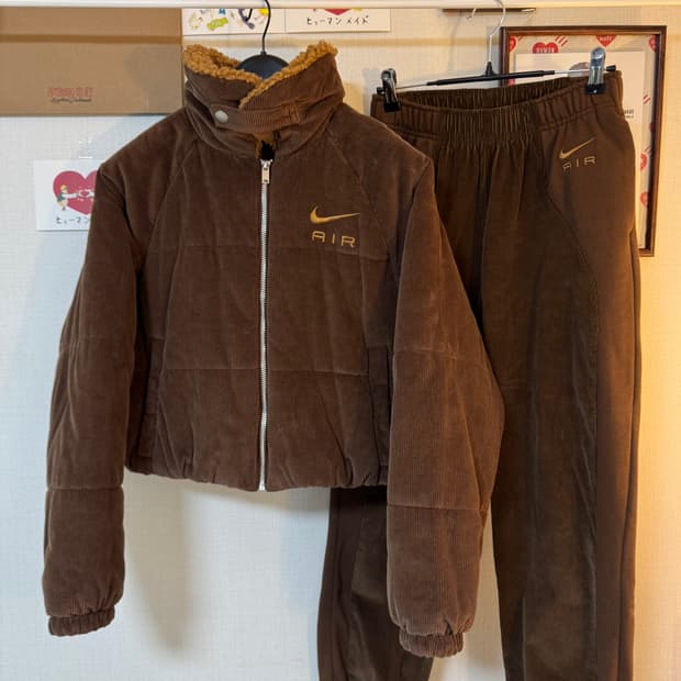 (W)나이키 써마핏 코듀로이 패딩 자켓 팬츠 셋업
