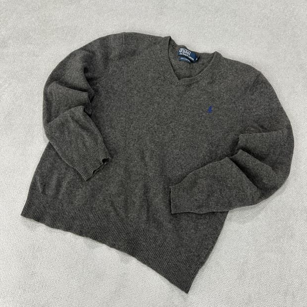 폴로 랄프로렌 브이넥 니트 회색 2XL