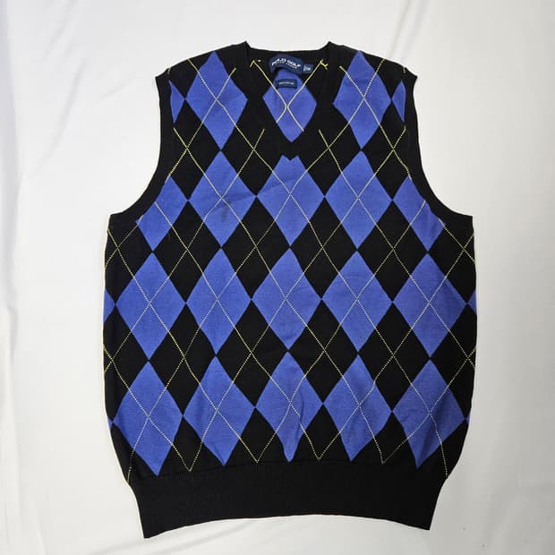 폴로 랄프로렌 골프 아가일 패턴 니트 베스트 M