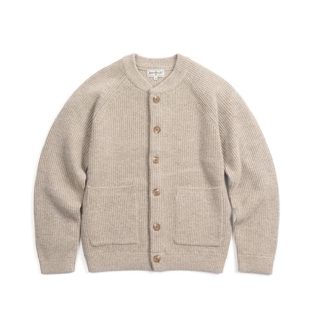 (L) 부기홀리데이 램스울 라운드 가디건 베이지