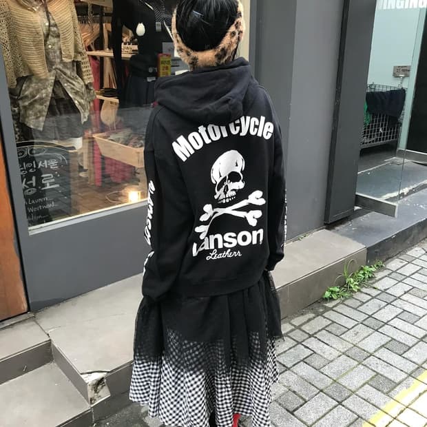 Vanson Skull Logo Hoodie