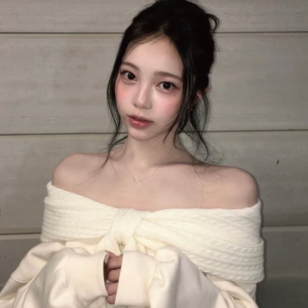 더티스 리본 후드 아이보리 (택O)