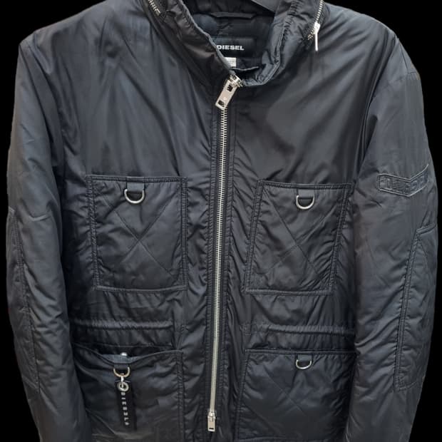 디젤 남성 블랙 퀼팅 자켓 L