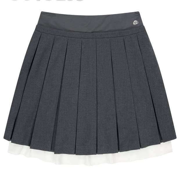 코이세이오 DOUBLE WAISTED PLEATS SKIRT GREY
