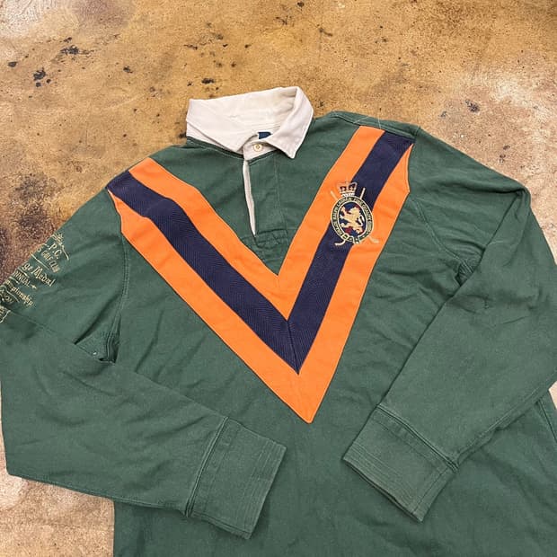 [정품/L] 폴로 랄프로렌 럭비 셔츠 긴팔 그린 b14